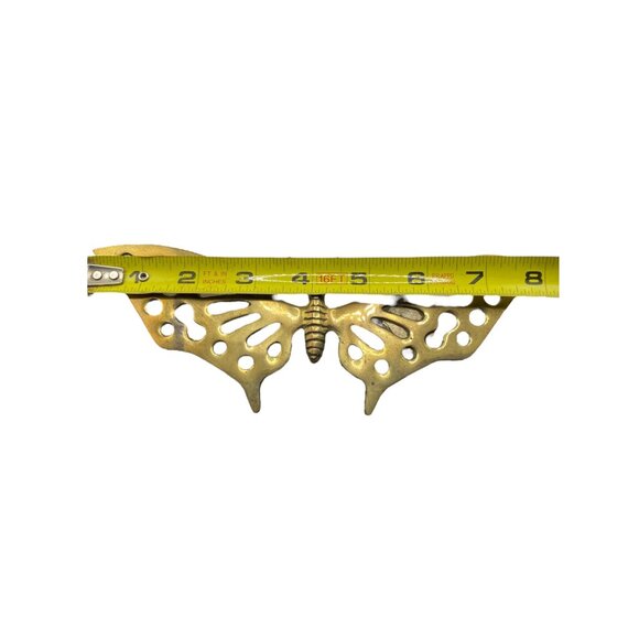 Vintage Interpur Brass ? Butterfly Wall Decor Plaque Set/2 Spring Wing Fly Read - Picture 7 of 11